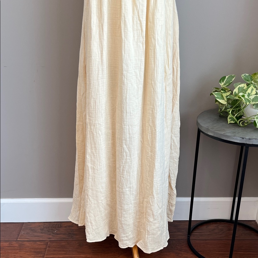 Women's Cream Maxi Sundress with Smocked Bodice - Picture 3 of 9